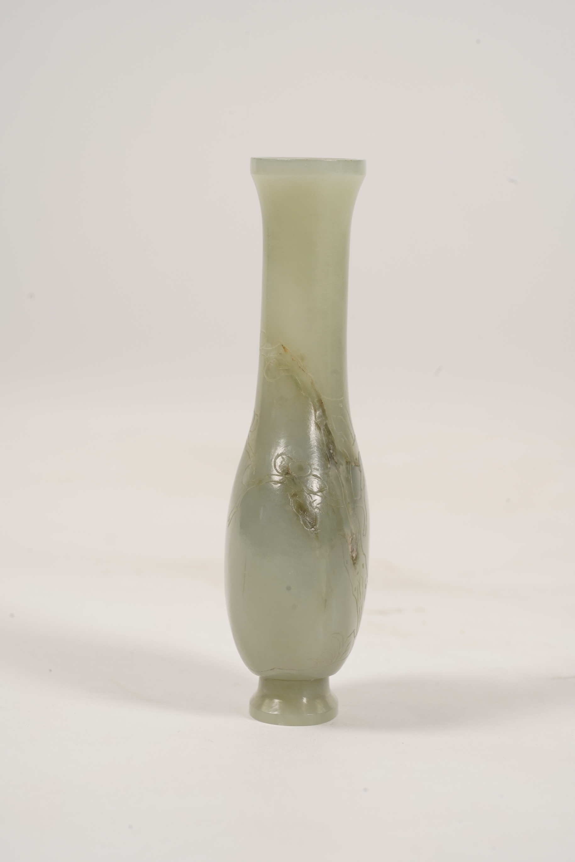 A Chinese celadon jade vase, 18th century